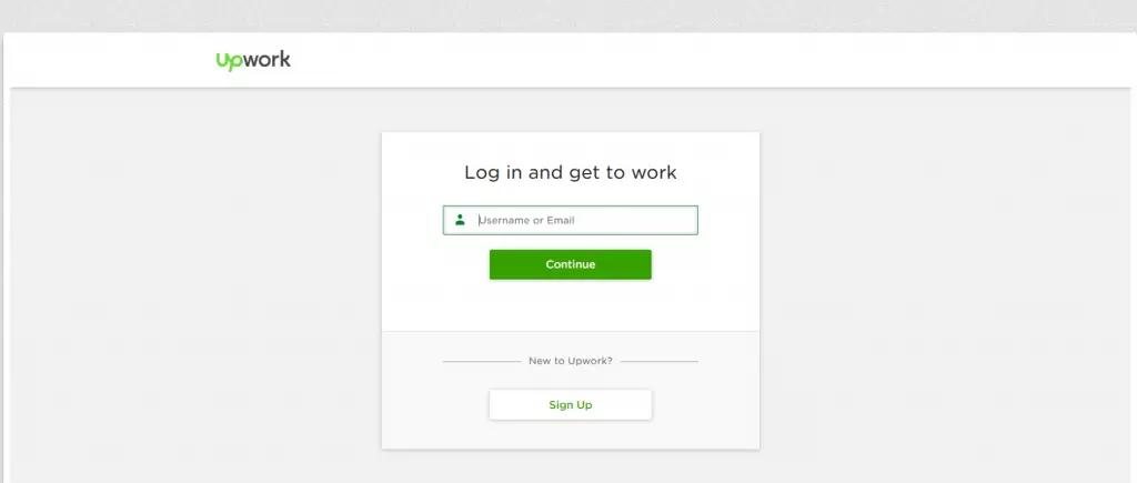 Upwork Login page