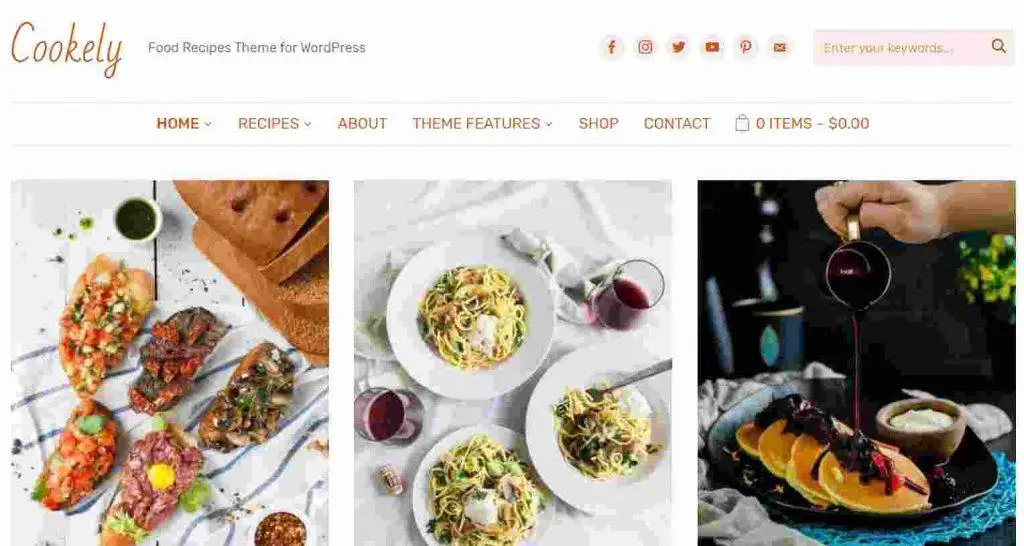best theme for food website