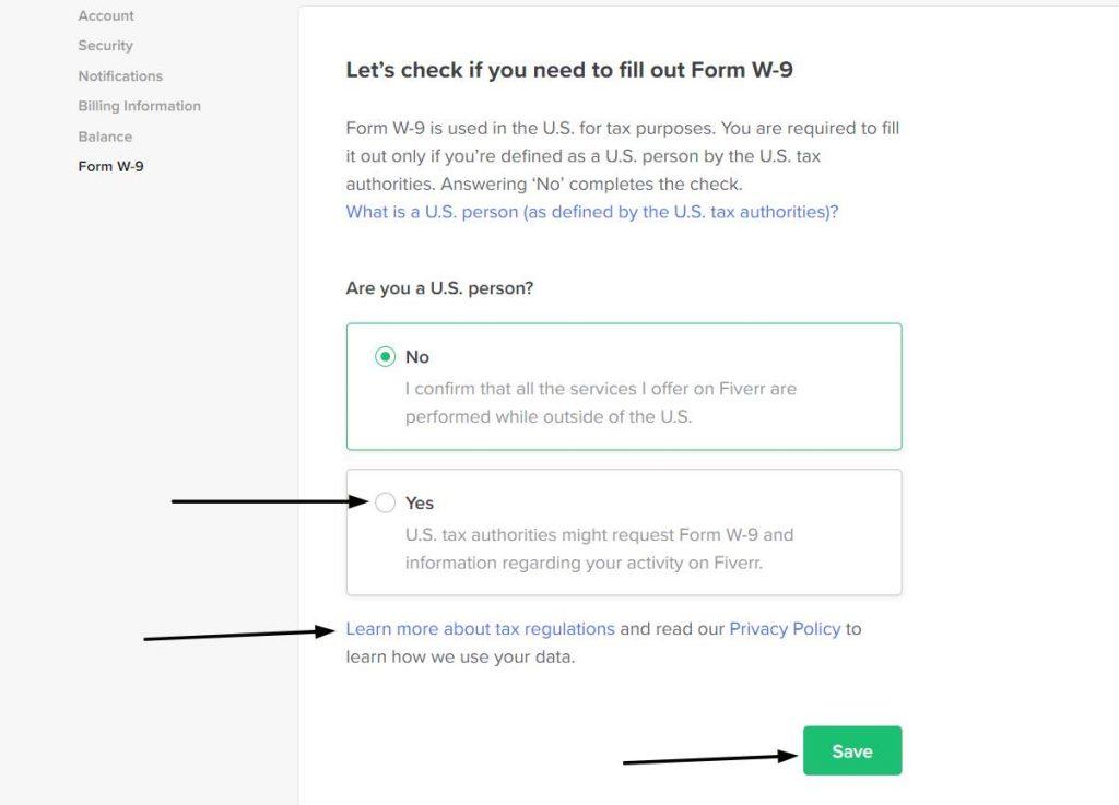 fiverr Form W-9 Instructions for Non-US person
