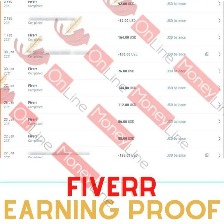 fiverr earning proof online money line