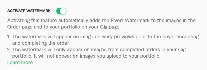 How to add fiverr watermark