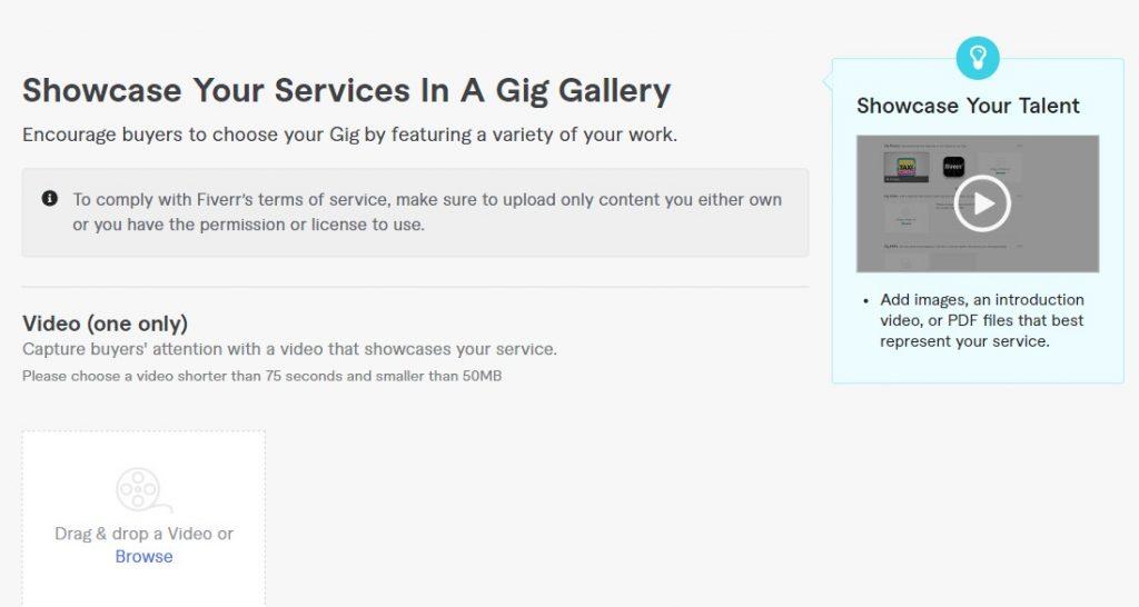 Add a Gallery in your Gig