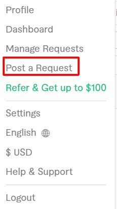 Post A Request On Fiverr